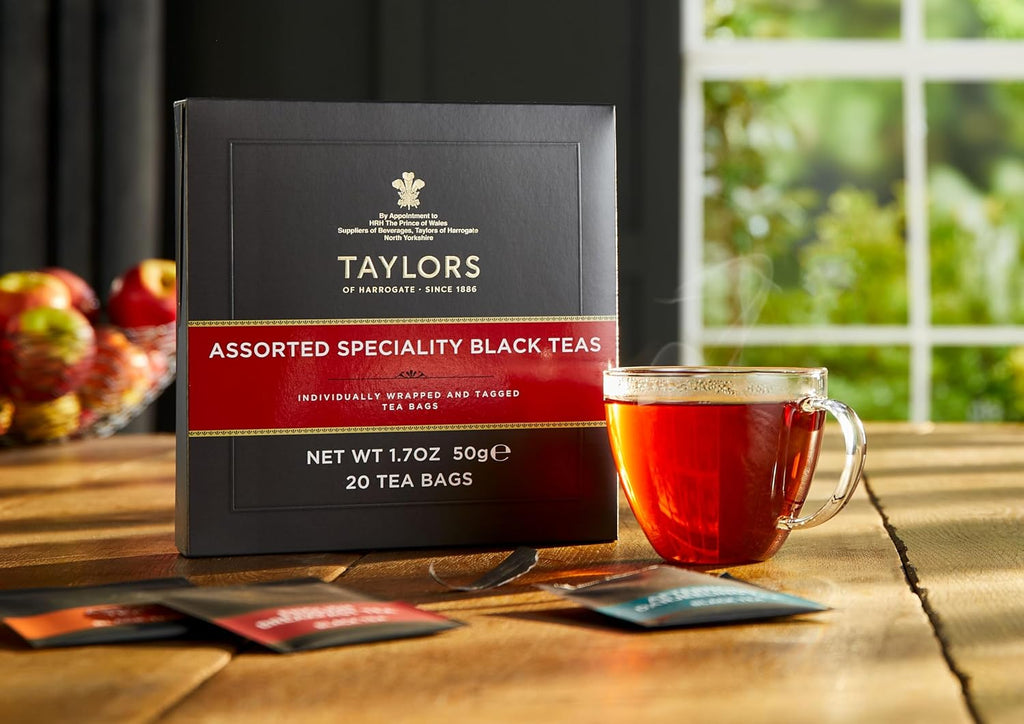Assorted Specialty Black Teas Sampler, Variety Gift Box, Individually Wrapped Bags, 20 Count (Pack of 2), English Breakfast, Earl Grey, Assam, and Afternoon Darjeeling, Caffeinated, Enjoy Hot or Iced, 20 Teabags