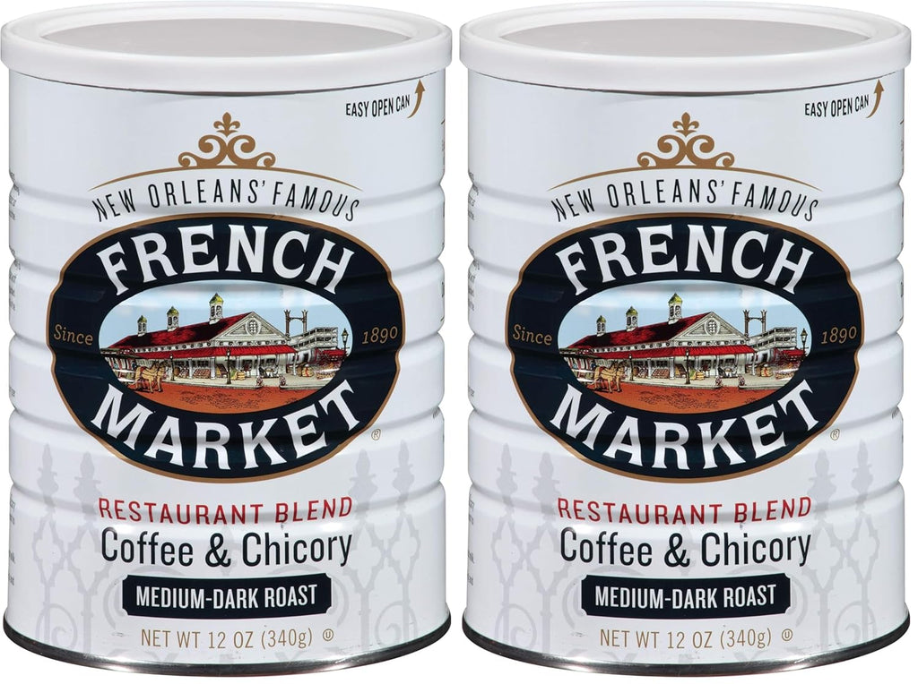 Coffee, Coffee and Chicory, Dark Roast Ground Coffee, 12 Ounce Can 3 Count (Pack of 2)