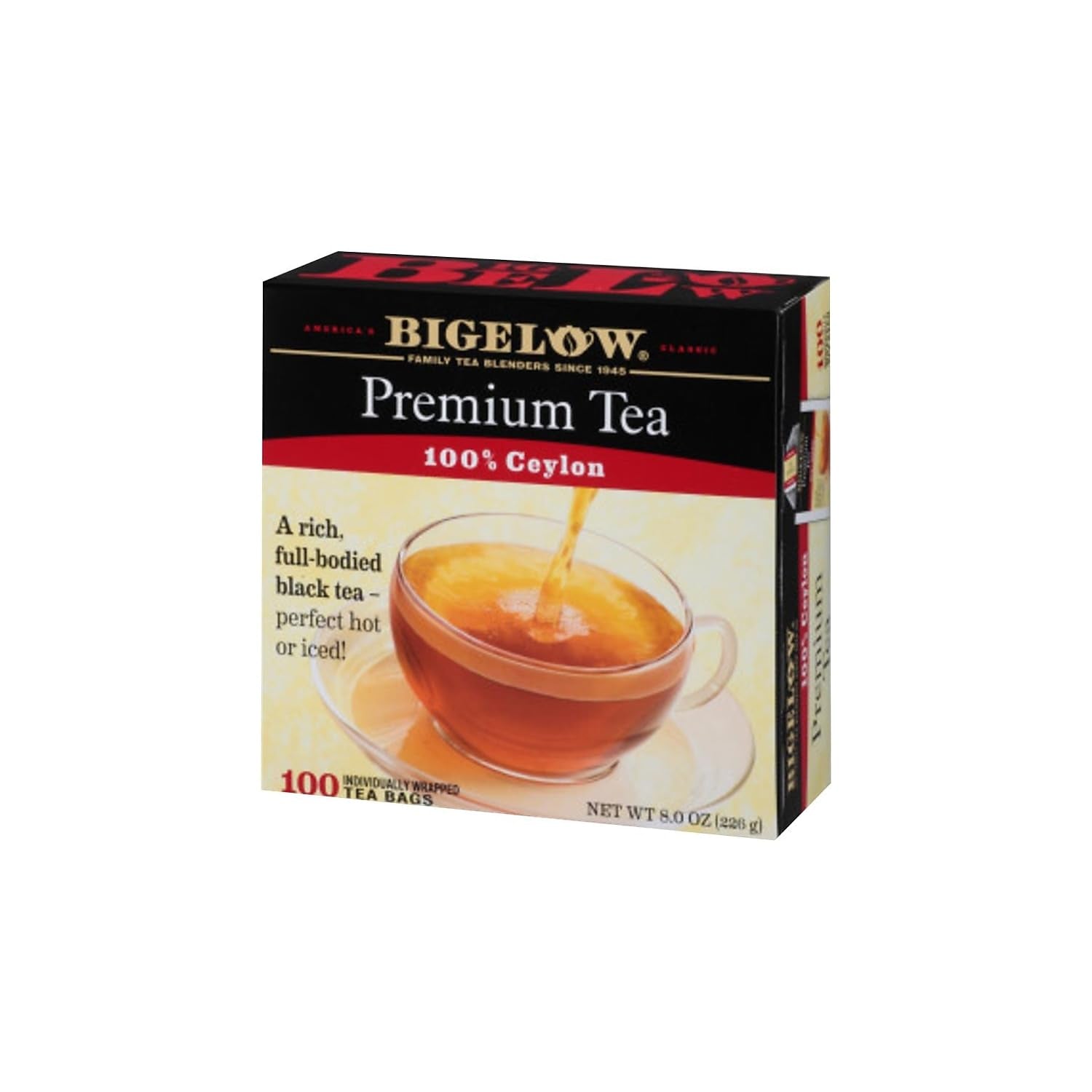 Bigelow 100 Count Premium Blend Black Tea, Contains 100 Individually Wrapped Tea Bags, Full Caffeine