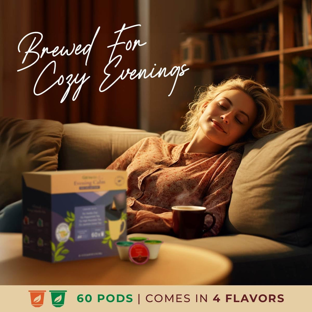 Evening Calm Tea Pod Collection Gift Set (60 Count) - Different Flavors Assorted Variety Pack