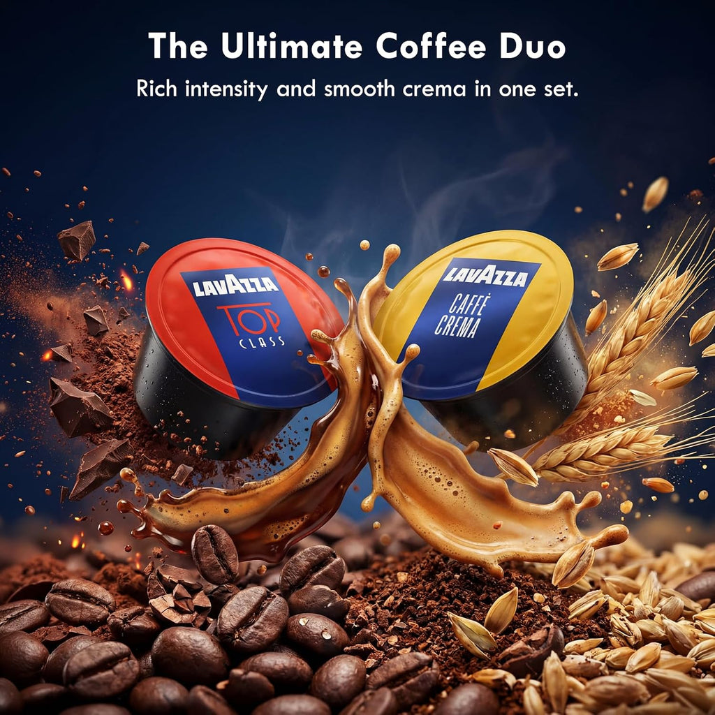 Blue Coffee Capsules Variety Pack – 100 Count (50 Pods Each) – Includes Top Class & Caffè Crema Blends – Compatible with  LB Espresso Machines Only – Premium Italian Coffee