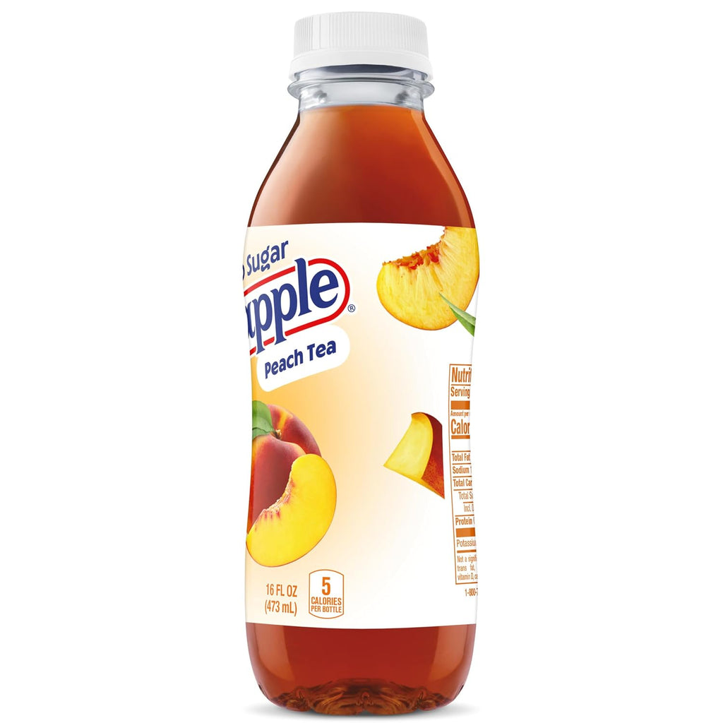 Zero Sugar Peach Tea, 16 Fl Oz Recycled Plastic Bottle