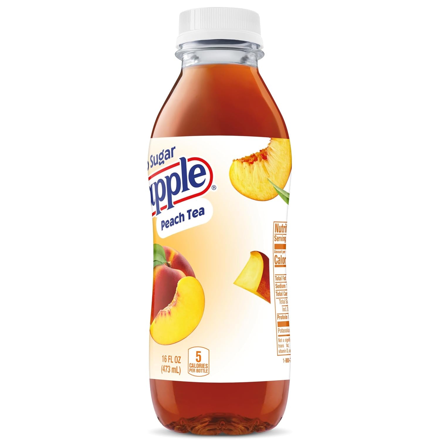 Zero Sugar Peach Tea, 16 Fl Oz Recycled Plastic Bottle