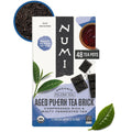 Numi Organic Aged Pu-Erh Tea Brick, Fermented Loose Yunnan Dark Black Tea | Bold, Earthy Yunnan Pu-Erh — 12 Bricks Brew up to 48 Pots
