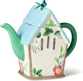 Flora 3D Birdhouse Teapot – 32-Ounce Hand-Painted Ceramic Teapot with Pastel Floral and Butterfly Design, Ideal for Tea Serving, Hosting, and Decorative Kitchen Display