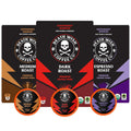 Death Wish Coffee Mixed Roast Variety Pack Coffee Pods, Organic, 30 Count | Fair Trade Arabica & Robusta, Medium Dark & Espresso Roasts, Bold & Balanced, Assorted