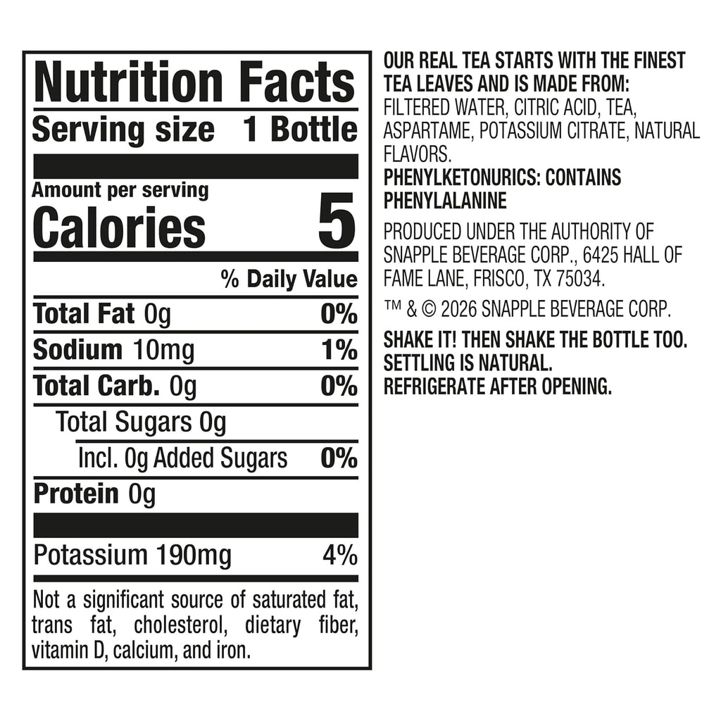 Zero Sugar Lemon Iced Tea, 16 Fl Oz, Pack of 12