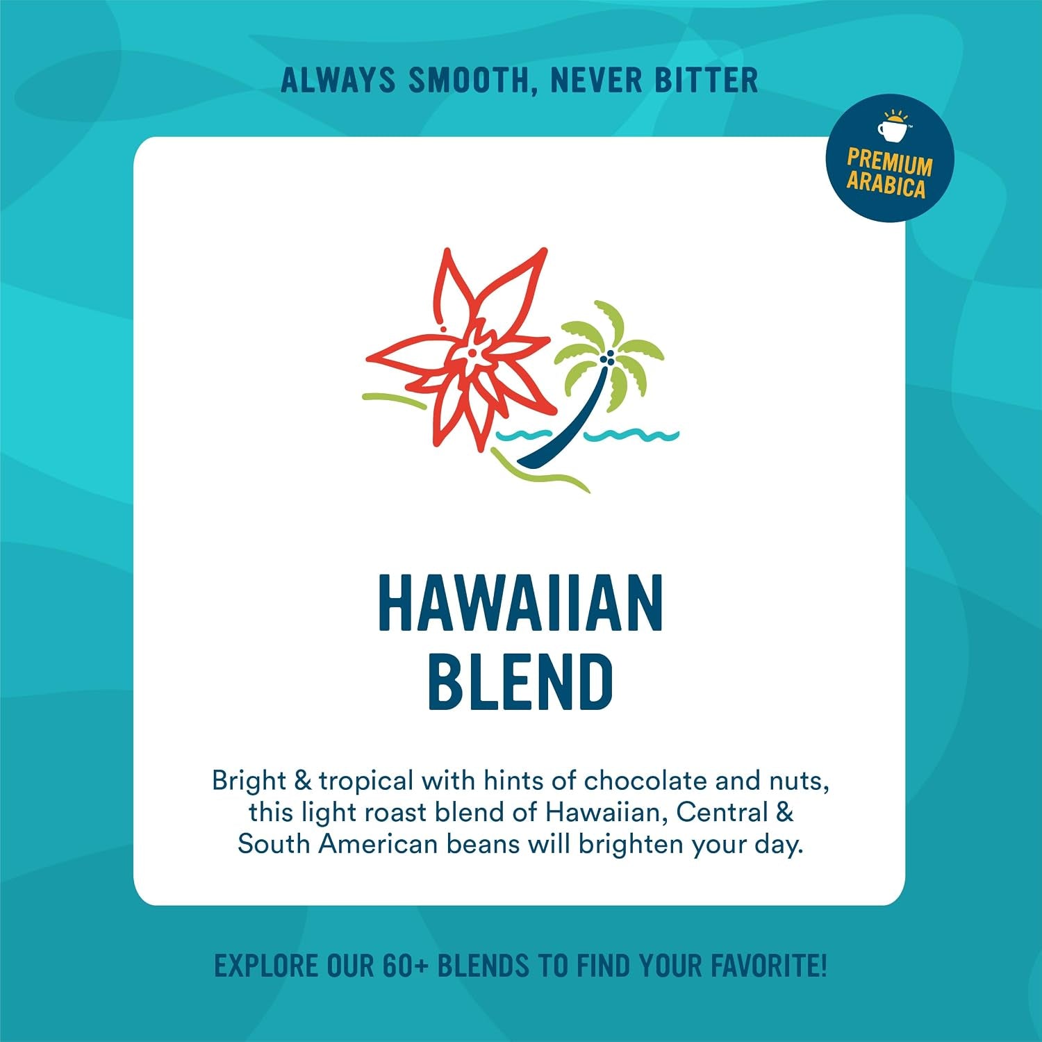 Roasted Ground Coffee Bag, 10% Hawaiian Coffee Blend, 10 Ounce, Pack of 6 NEW