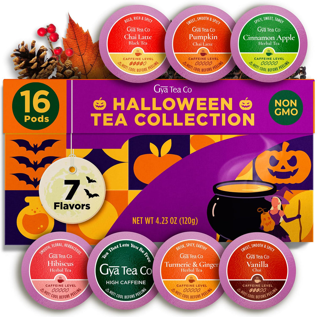 Halloween Tea Pod Collection Gift Set (16 Count) - Different Flavors Assorted Variety Pack