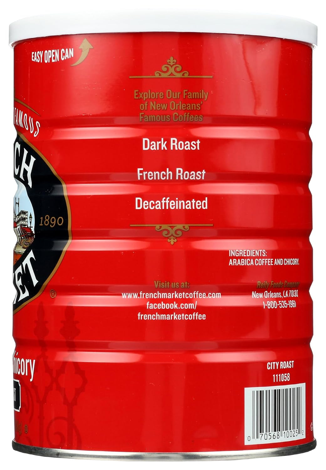 Coffee & Chicory Dark Roast Ground Coffee, 12Oz Can (Pack of 1)
