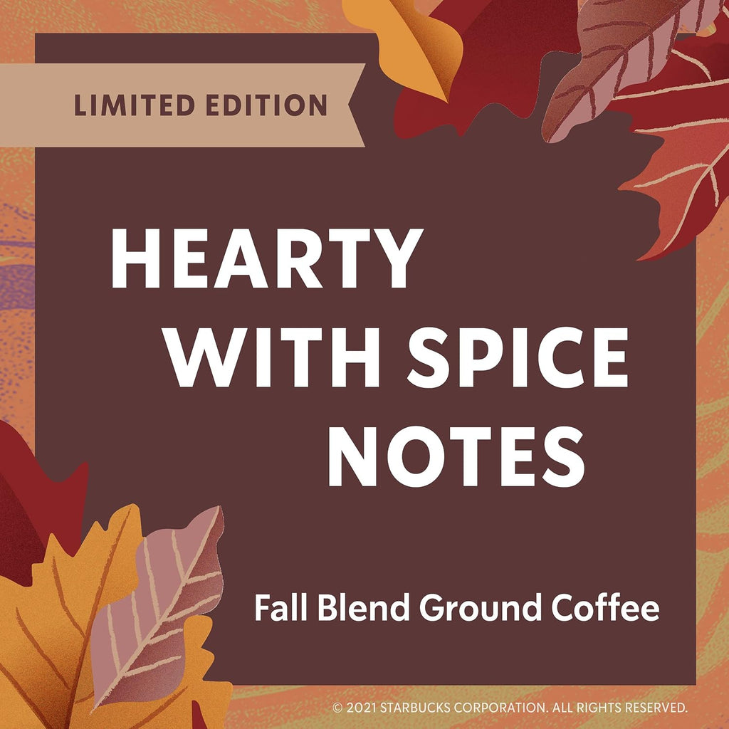 Starbucks Flavored Ground Coffee —Varitey Pack — Fall Limited Edition — 3 Bags Total