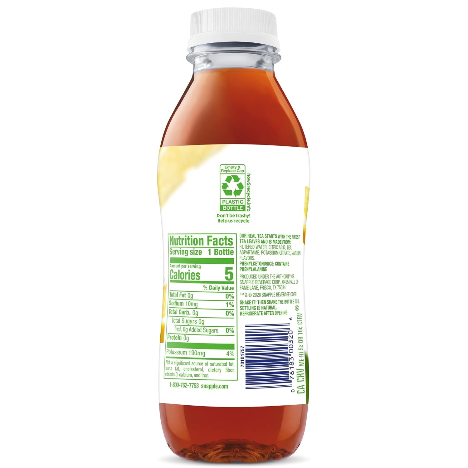 Zero Sugar Lemon Iced Tea, 16 Fl Oz, Pack of 12