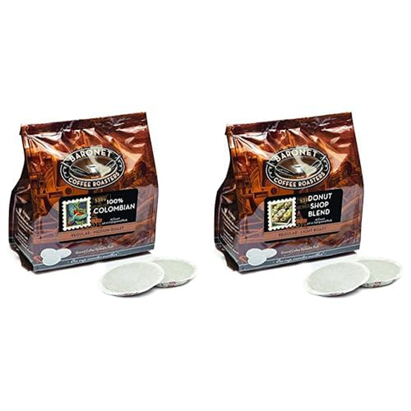 Pods - 100% Colombian, Donut Shop & Organic Small Village [8 Gram, 54 Pods Each Flavor] Single Cup Use, like Senseo