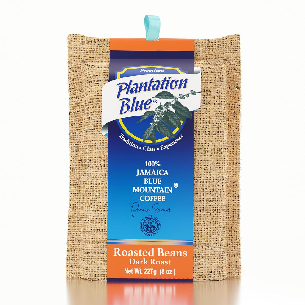 Plantation Blue Jamaica Blue Mountain Coffee Dark Roast Bundle – 12Oz Ground & 8Oz Whole Beans