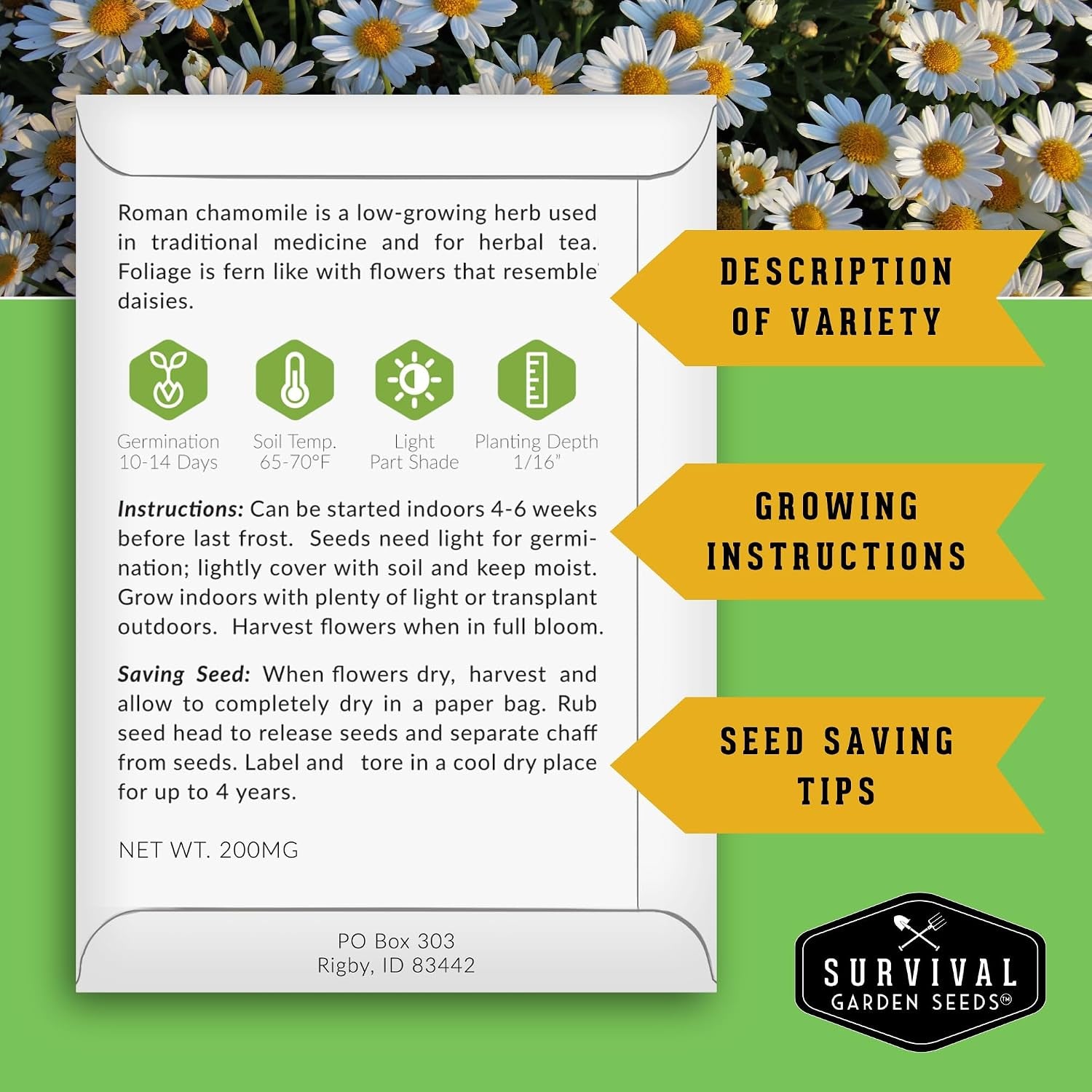 Medicinal Herb Seeds for Planting, 18-Variety Heirloom Non-Gmo Pack | Seed Collection for Herbal Teas, Tinctures, and Home Apothecary Gardens -