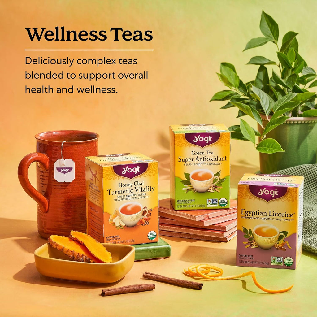 Detox & Wellness Variety Pack, 16 Tea Bags (4 Pack) | Organic Caffeine-Free Cleansing Teas with Honey Chai Turmeric Vitality and Detox, Ayurvedic Spice Blends