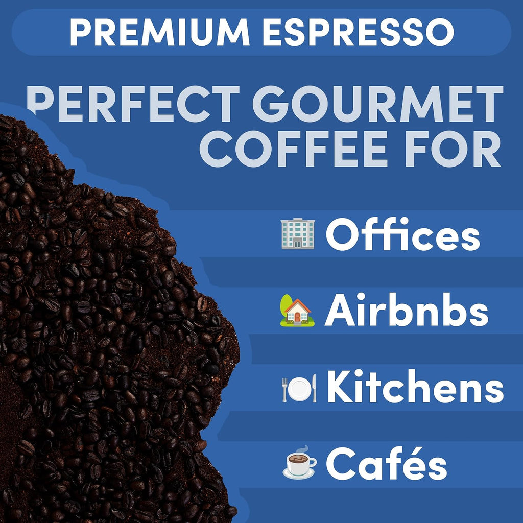 2 Lb Espresso Ground Coffee | Dark Roast Coffee Ground | Strong Bold Bulk Coffee for Espresso Machines | Specialty Grade | 32 Oz