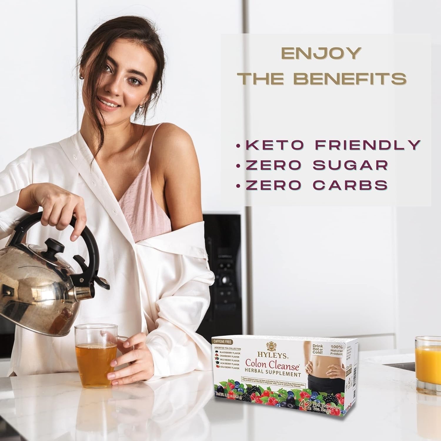 Colon Cleanse Tea, Assorted, 42 Individually Wrapped Herbal Tea Bags | Herbal Detox Tea with Senna, Fennel & Ginger, Supports Digestion, Regularity & Gut Reset, Caffeine Free, Gluten Free