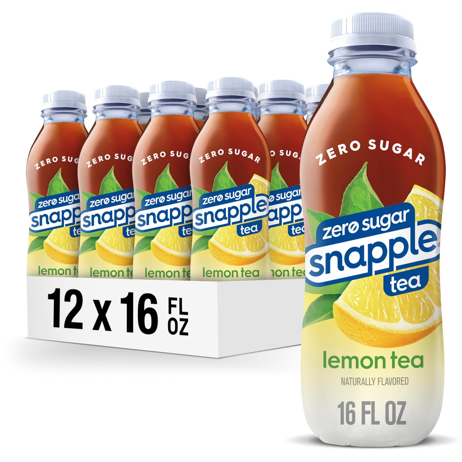 Snapple Zero Sugar Lemon Tea 16Oz Pack of 12 Low Calorie Refreshing Drink