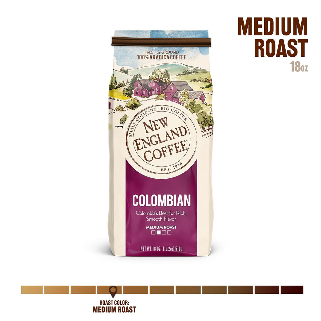 Colombian Medium Roast Ground Coffee, 18Oz Bag (Pack of 4)