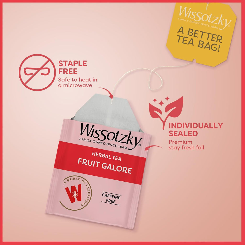 Fruit Galore Herbal Tea, 20 Tea Bags | Caffeine Free Tea | Antioxidant Rich | Fruity Blend | Herbal Tea Bags
