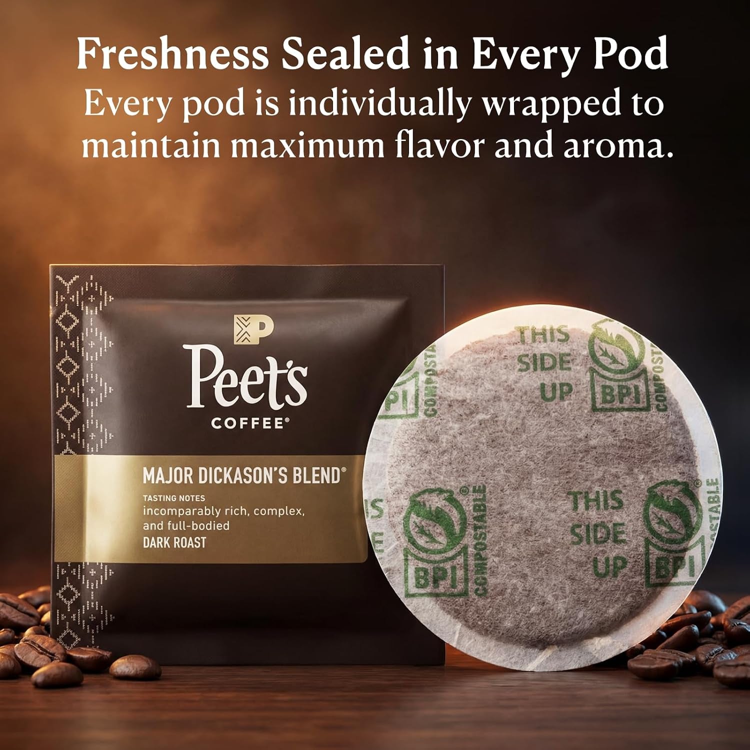 Peet’S Major Dickason’S Coffee Pods – 48 Count (3 Packs of 16) – Dark Roast with Bold, Rich Flavor and Smooth Finish – Compatible with Pelecom Coffee Machines – Peet’S Coffee Pods & Capsules