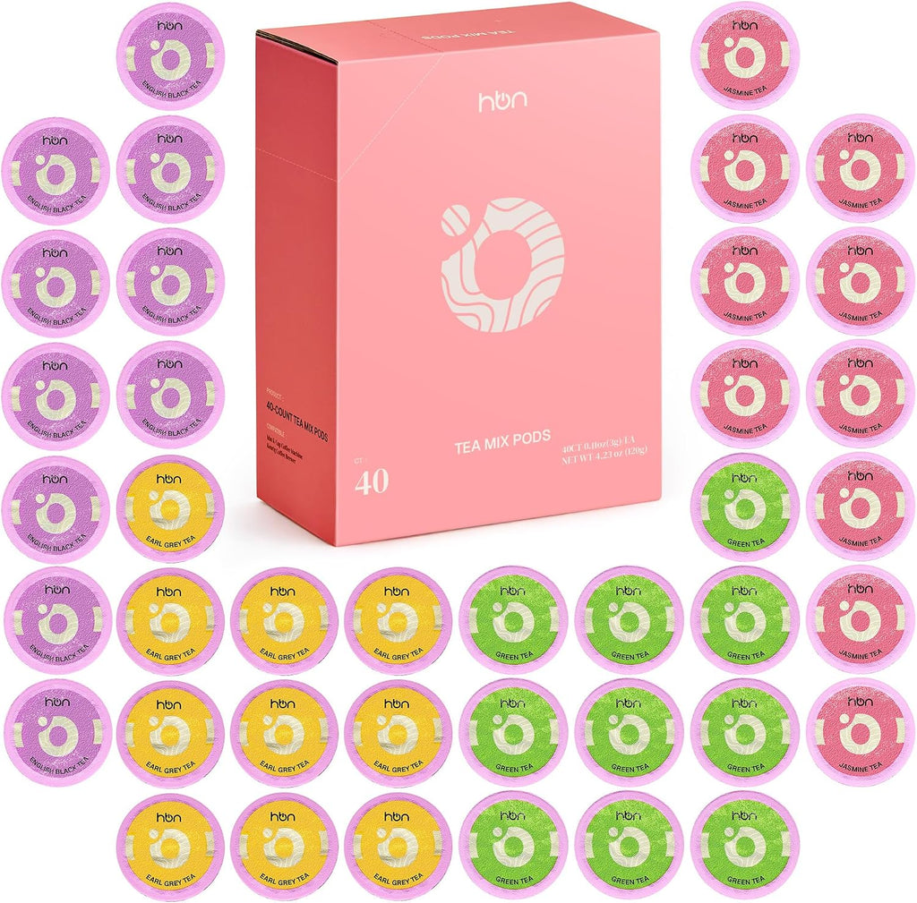 3-In-1 for Nespresso Capsule & K-Cup Pods & Ground Coffee Multi Coffee Maker + Tea 40-Count Sampler Variety Pack