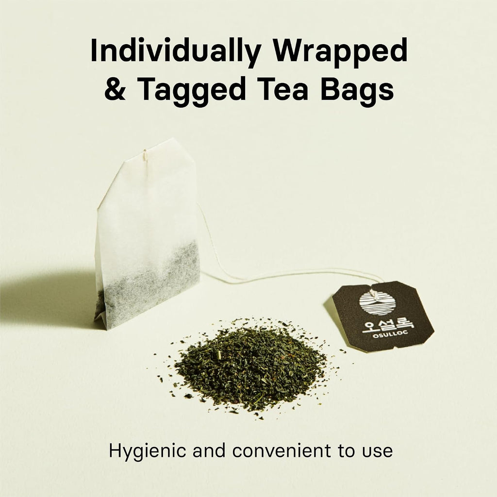 Pure Green Tea (Mild, Clean Tasting Aroma), USDA Organic, Premium Blended Tea from Jeju, Tea Bag Series 20 Count