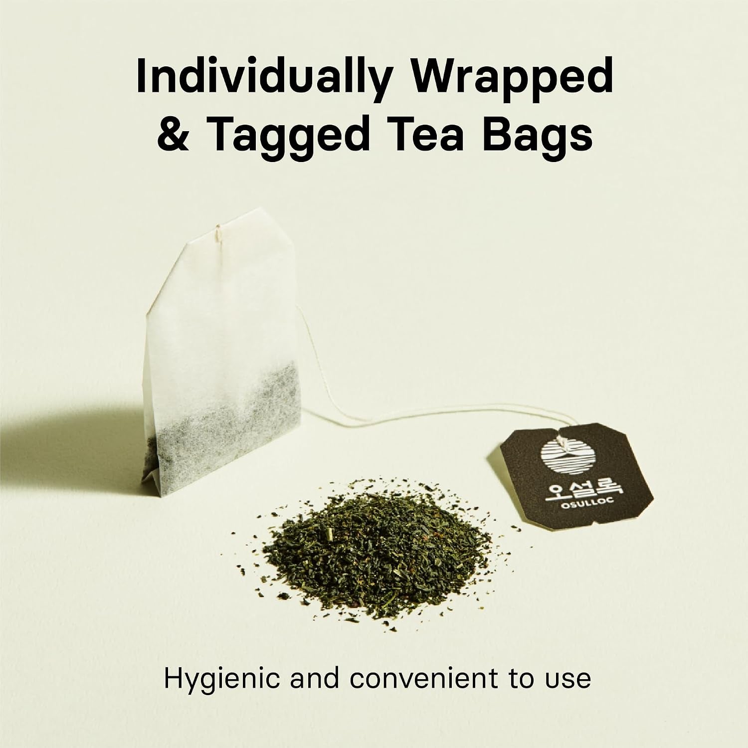 Pure Green Tea (Mild, Clean Tasting Aroma), USDA Organic, Premium Blended Tea from Jeju, Tea Bag Series 20 Count