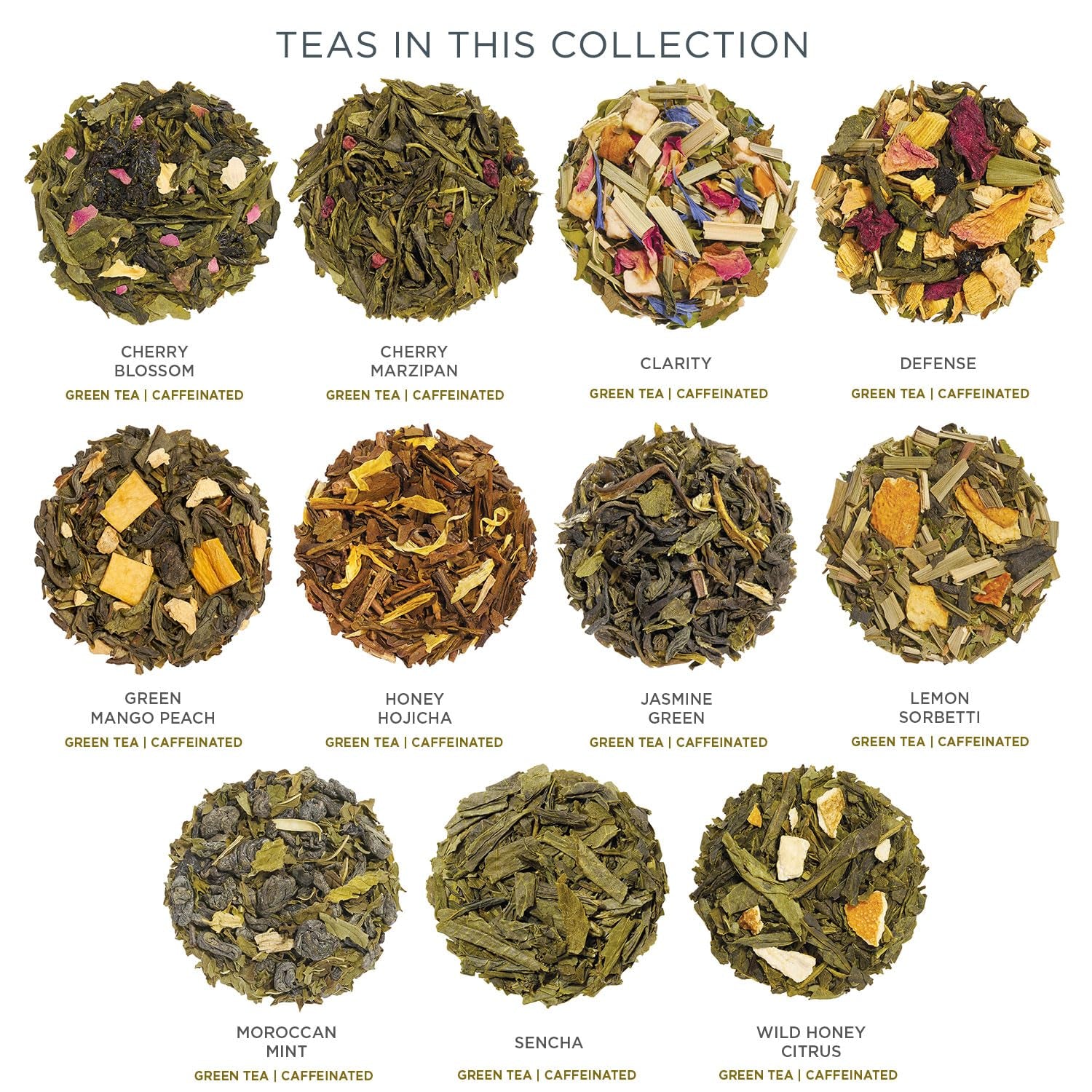 Single Steeps Tea Sampler, Green, 15 Pouches | 15 Single Serve Loose Leaf Bags - Premium Handcrafted Tea Blends - Giftable Presentation Box