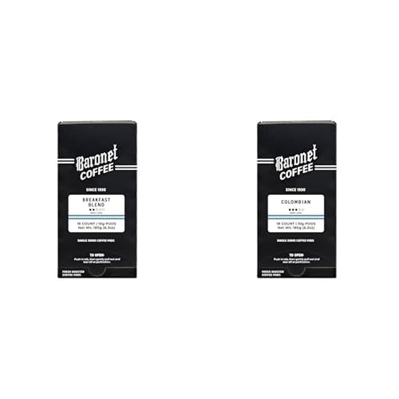 Pods - Breakfast Blend, Colombian & Hazelnut [10 Gram, 54 Pods Each Flavor] Single Cup Use, like Senseo