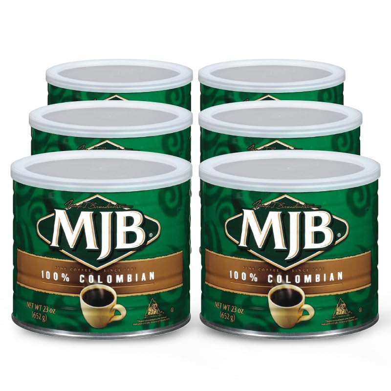 , Colombian Ground Coffee, Medium Roast, 6 Packs of 23 Oz