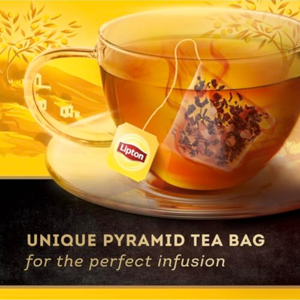 Lipton Peach Mango Black Tea Pyramid Bags, 80 Total Bags (20 Count 4-Pack) | Flavored Caffeinated Hot Tea with Real Greek Peach Pieces and Mango Flavor Rainforest Alliance Certified