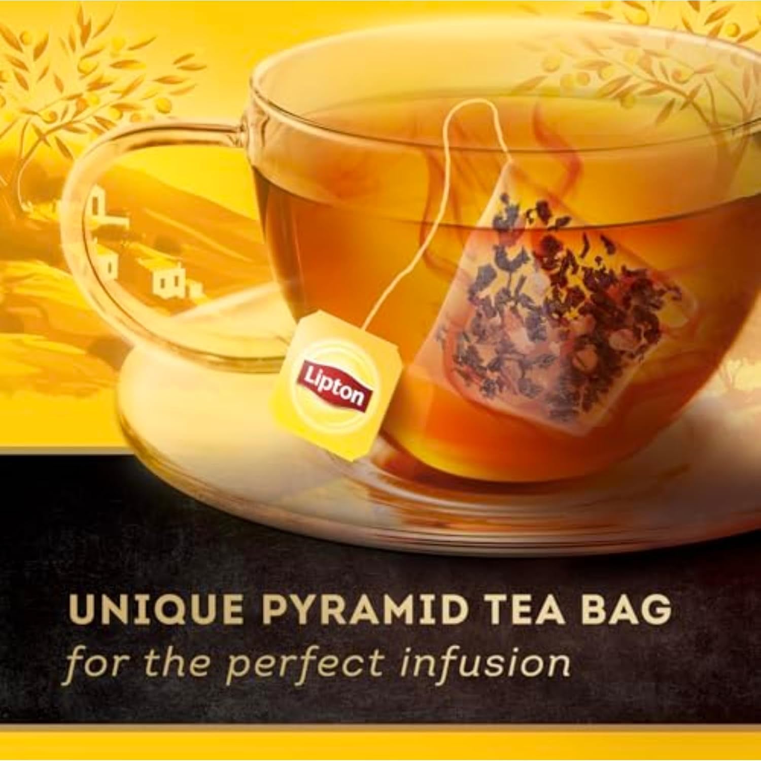 Lipton Peach Mango Black Tea Pyramid Bags, 80 Total Bags (20 Count 4-Pack) | Flavored Caffeinated Hot Tea with Real Greek Peach Pieces and Mango Flavor Rainforest Alliance Certified
