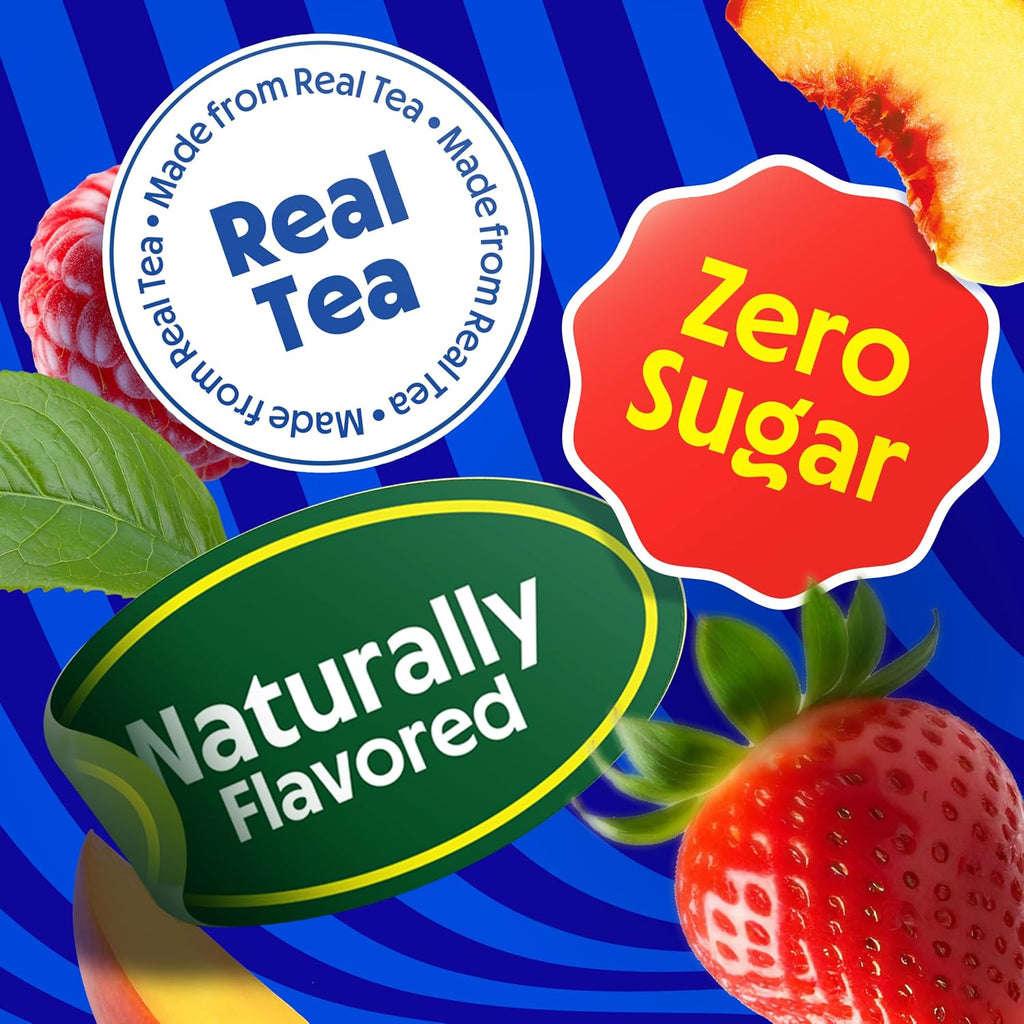 Zero Sugar Peach Tea, 16 Fl Oz Recycled Plastic Bottle