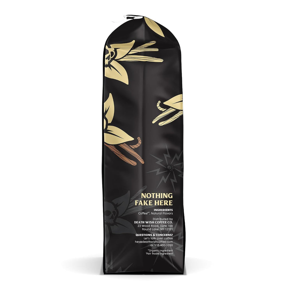 DEATH WISH COFFEE - Vanilla Ground Coffee (14 Oz) (Pack of 2)