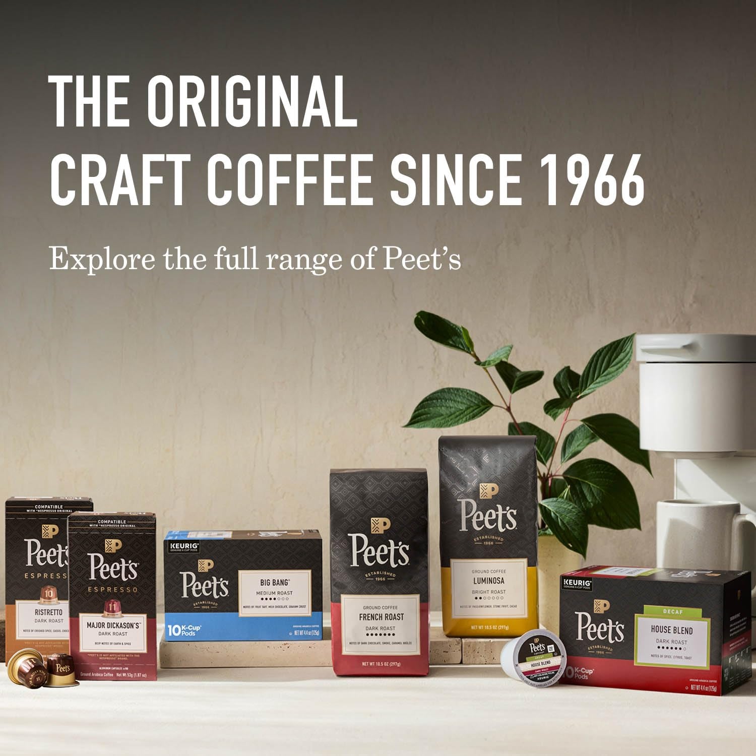 Peet'S Coffee, Dark and Medium Roast Signature Blend Espresso Capsules, Compatible with Nespresso Original Machines, 100% Arabica Coffee - Variety Pack 40 Count (4 Boxes of 10 Espresso Capsules)