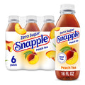 Zero Sugar Peach Tea, 16 Fl Oz Recycled Plastic Bottle, 6 Pack
