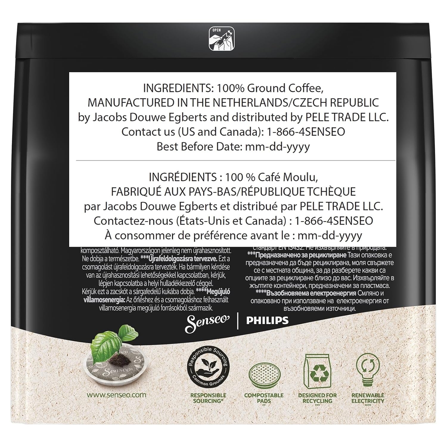 Espresso - (Packs Of) - Rich & Bold Espresso Flavor - Sing Coffee Pods - 80 Count - Single-Serve Coffee Pads with Rich Crema - Compatible with  and Pelecom Machines
