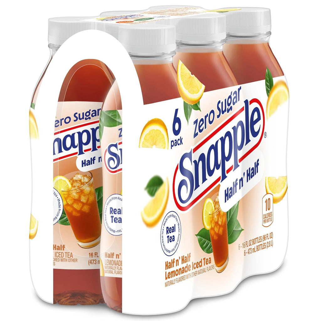 Zero Sugar Half 'N Half Tea, 16 Fl Oz Recycled Plastic Bottle, 6 Pack