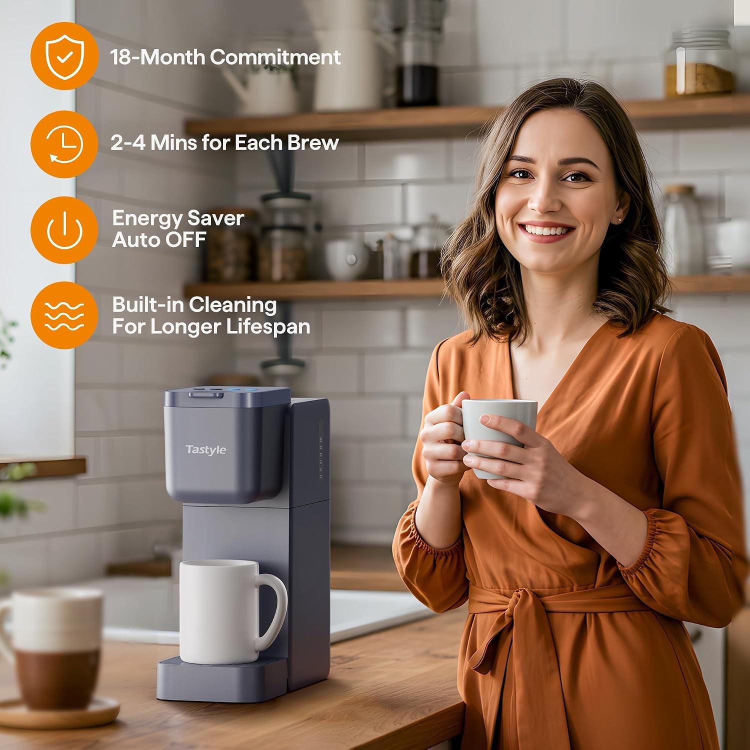 Single Serve Coffee Maker for K Cup, Ground and Tea | Hot and Iced Coffee Machines with Bold Setting, 6 to 16 Oz Brew Sizes, Compact for Small Spaces, Gray (2.0 Version)