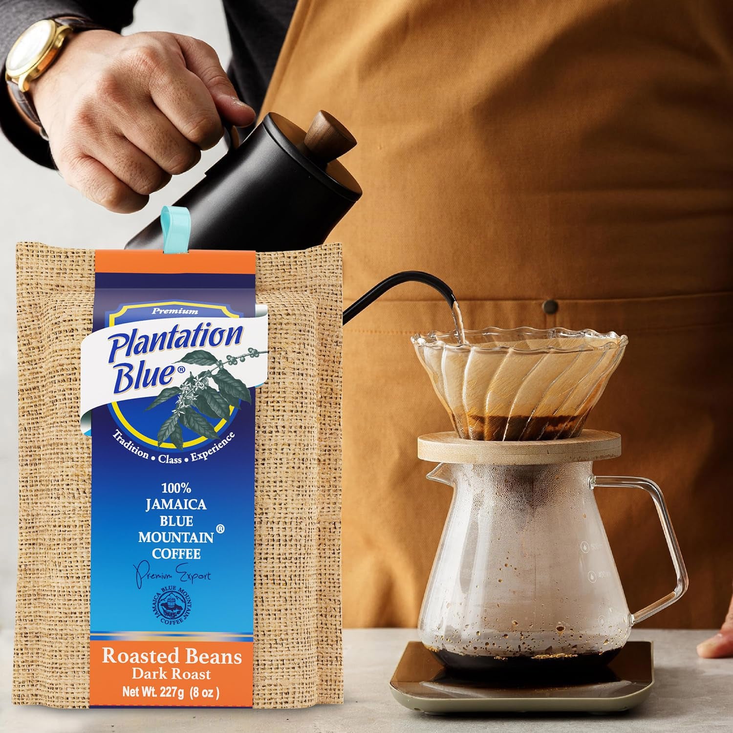 Plantation Blue Jamaica Blue Mountain Coffee Dark Roast Bundle – 12Oz Ground & 8Oz Whole Beans