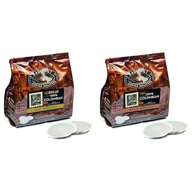 Pods - DECAF Colombian & 100% Colombian [8 Gram, 54 Pods Each Flavor] Single Cup Use, like Senseo