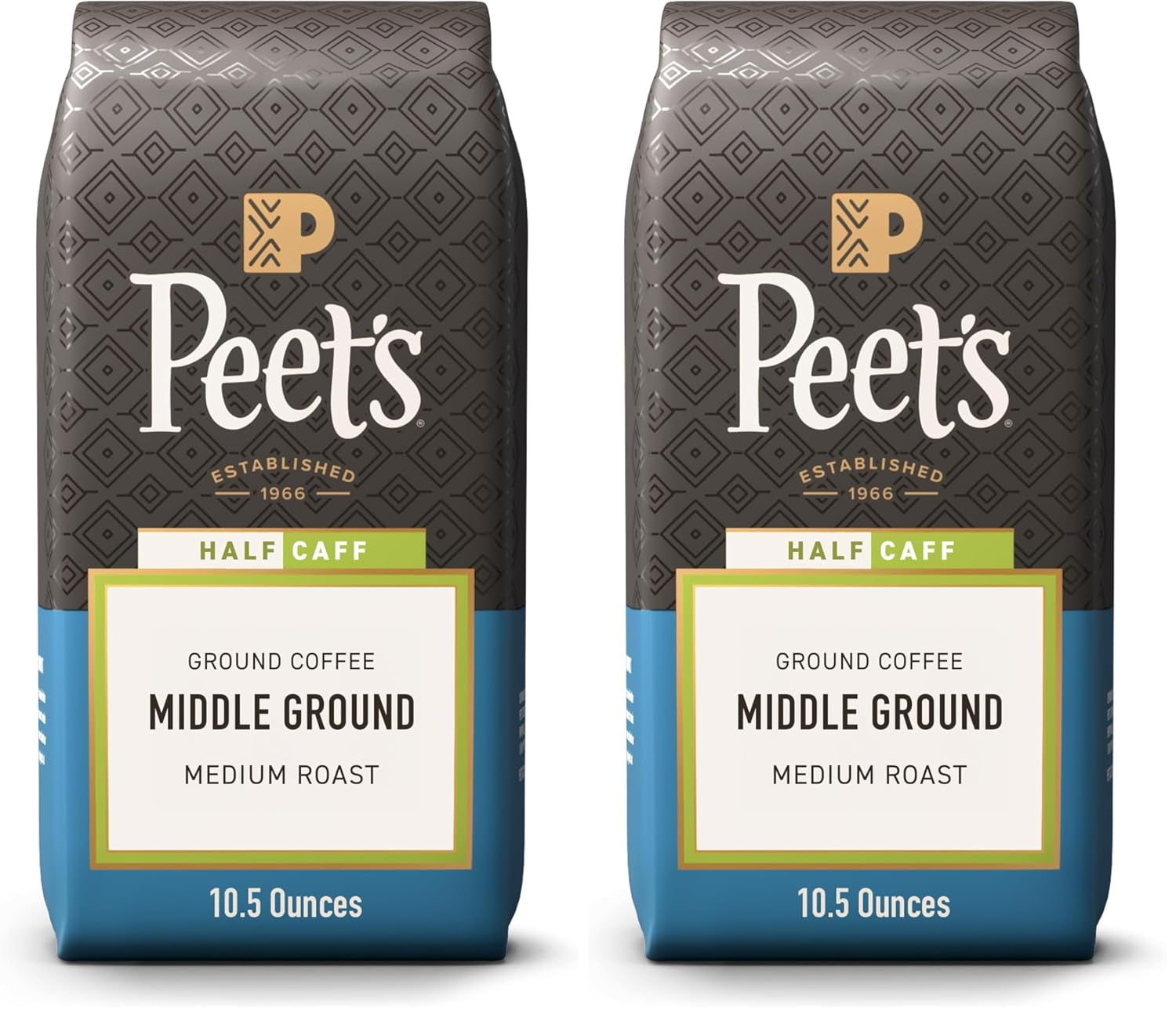 Peet'S Coffee Medium Roast Ground Coffee - Middle Ground, 10.5Oz Bag (Pack of 2)