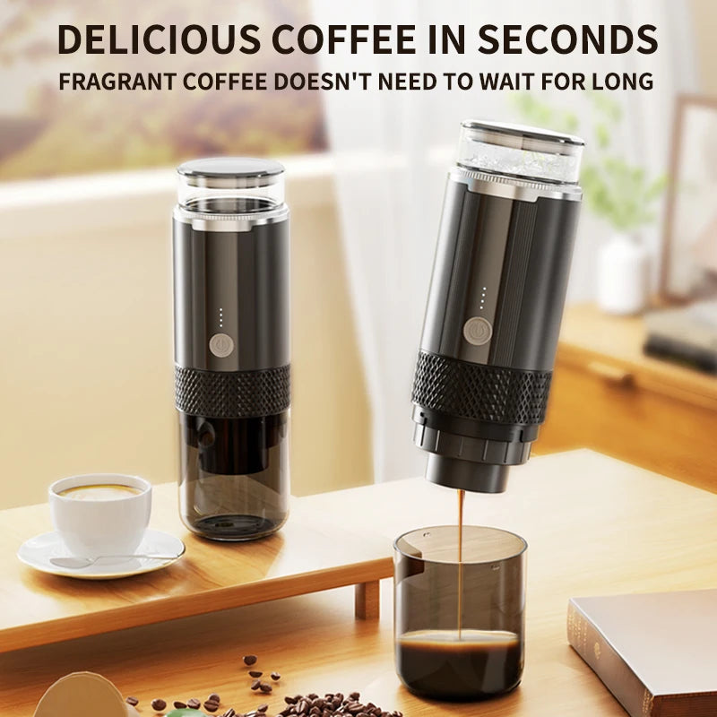 Portable Coffee Machine Coffee Maker Electric Capsule Ground Coffee Brewer Fit for Coffee Powder and Coffee Capsul Suitable