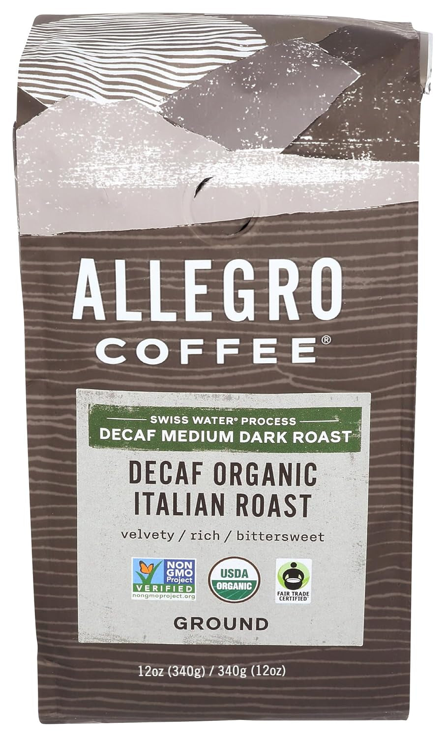 Decaf Organic Italian Roast Ground Coffee, 12 Ounce (Pack of 1)