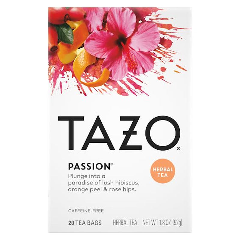TAZO Tea Bags, (JOY, Passion, Pumpkin Chai, Vanilla Caramel Chai, Wild Sweet Orange, Peachy Green) (2Ea) Variety Pack