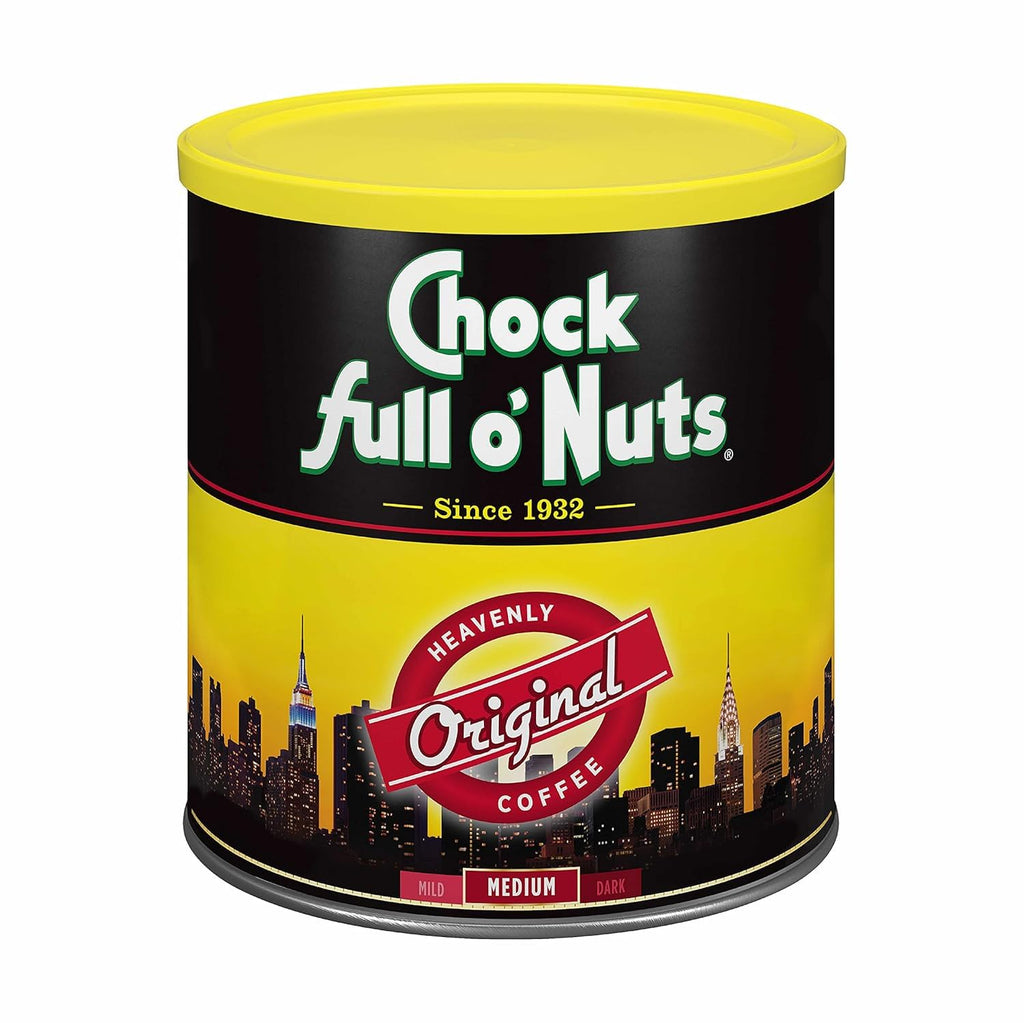 Chock Full O'Nuts Coffee Variety Pack - Heavenly Original Ground Coffee - Medium Roast (30.5 Oz Can) & 100% Arabica New York Roast Ground Coffee - Dark Roast (10.5 Oz Can)