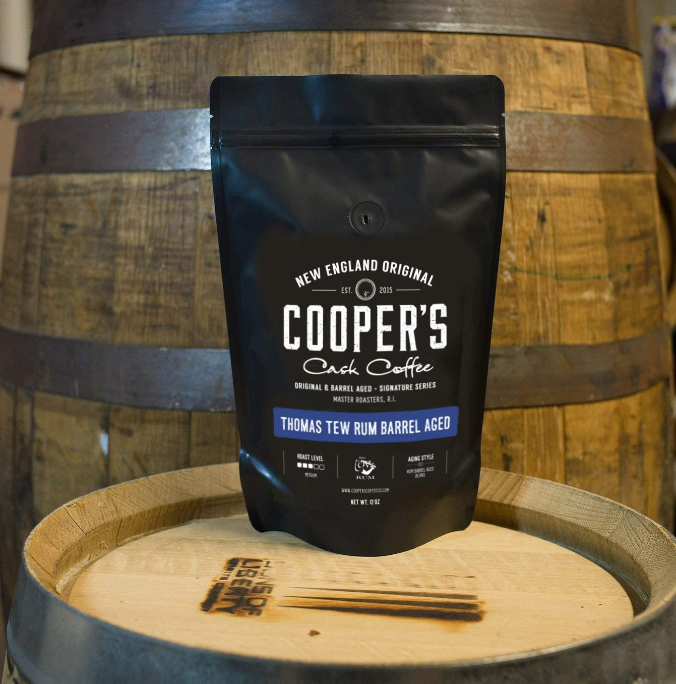 Bourbon Barrel Aged Coffee 24Ct Variety Pack Set and Rum Barrel Aged Coffee - Single Origin Rwanda Coffee Beans Aged in Thomas Tew RUM Barrels - 12 Oz Bags, Ground Coffee