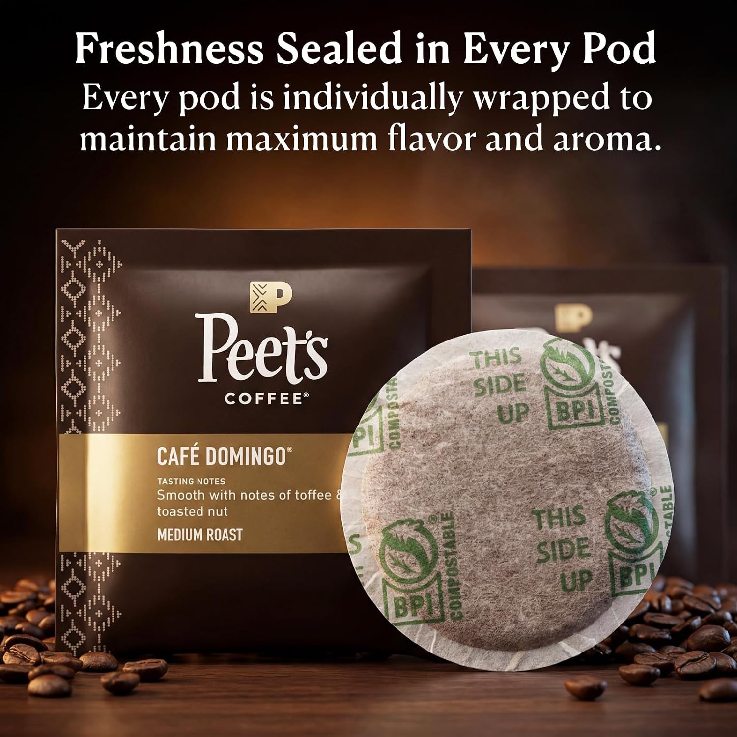 Peet’S Café Domingo Coffee Pods – 32 Count (2 Packs of 16) – Medium Roast with Smooth, Balanced Flavor and Aromatic Finish – Compatible with Pelecom Coffee Machines